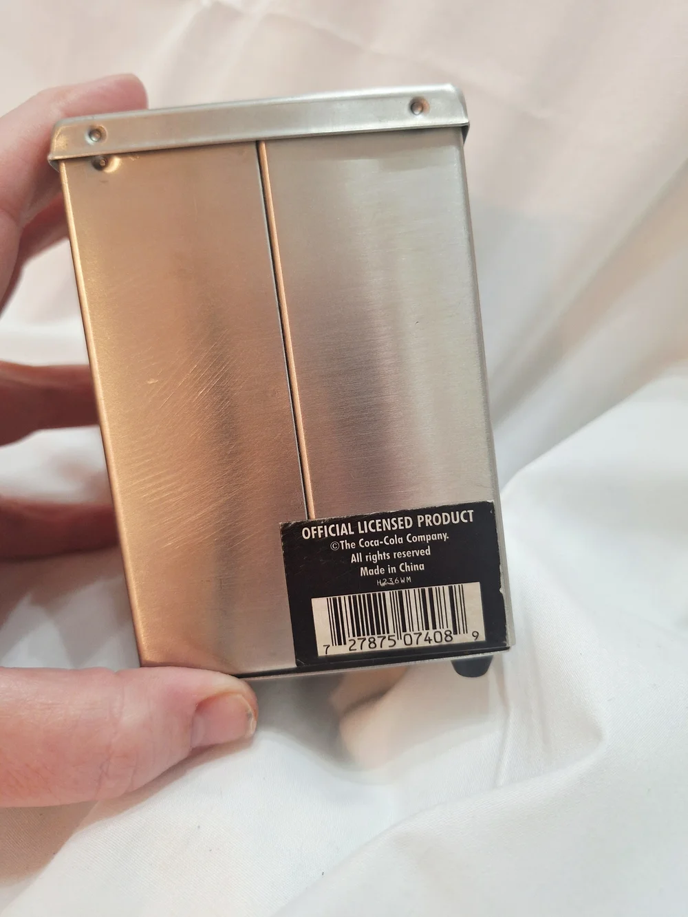 Vintage Coca-Cola Branded Stainless Steel Toothpick Dispenser- Silver